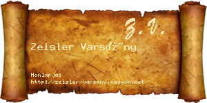 Zeisler Varsány névjegykártya